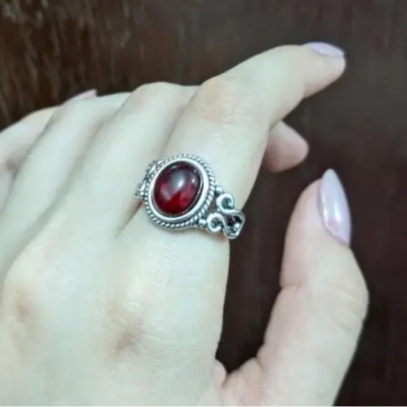 Vintage RUBY LAB Created Ring Size 8 - Picture 4 of 4